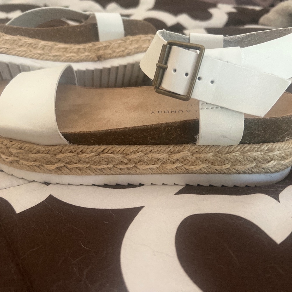 White platform sandals